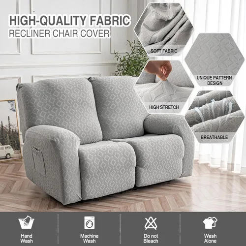 Vista 208 de Gennia Funda Impermeable para Silla Reclinable, Fundas Elásticas para Sofá Reclinable con Bolsillos, Fundas Lavables para Silla Reclinable Lazy Boy