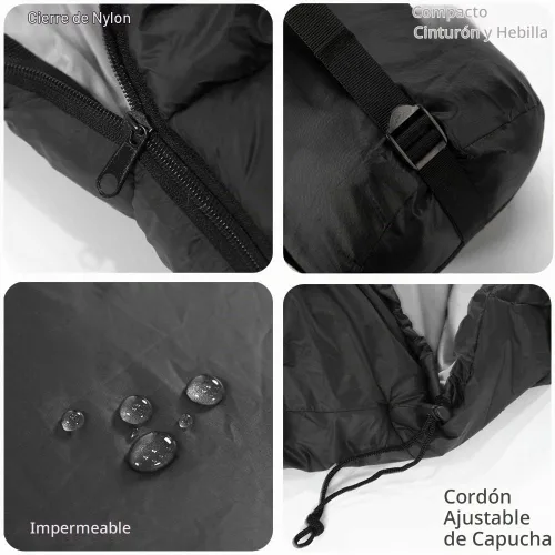 Vista 4 de Saco de dormir rectangular con calefacción, estilo sobre, 5 unidades de almohadillas de calefacción multiUSB, funciona con batería externa u otras