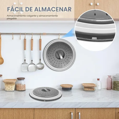 Vista 5 de LekDrok - Paquete de 2 fundas para alimentos para microondas con tapete de 10 pulgadas, tapete como soporte para tazón, cubierta para protector