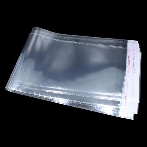 Vista 3 de PABCK - Paquete de 100 bolsas de embalaje autoadhesivas transparentes para el cabello de 4.13 x 21.6 pulgadas Self Sealing Poly Pouch Straight