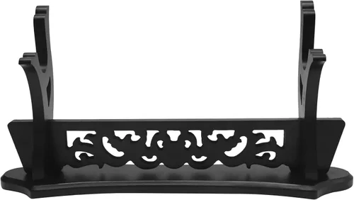 Vista 2 de Saihisday Soporte de espada de vid Katana soporte escalonado con acolchado para espada samurái japonesa, sable de luz Tanto Rapier, acabado de laca