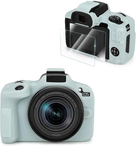 Vista 14 de VOVMOEYA Compatible con Canon EOS R50 - Kit de accesorios para funda de cámara [con 2 películas LCD templadas], funda protectora de cámara