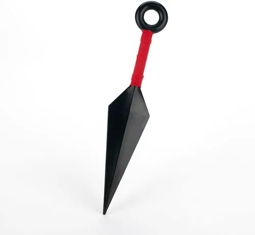 Vista 4 de MUXIOM Konoha Leaf Village - Diadema de cosplay con cuchillos Kunai de plástico rojo y blanco Big Kunai