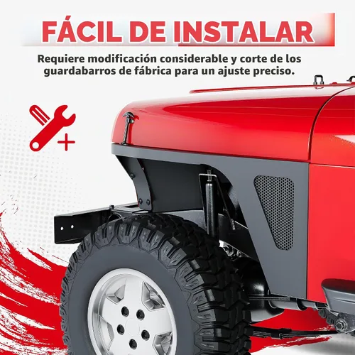 Vista 4 de ECOTRIC Protector de parachoques delantero compatible con Jeep Wrangler YJ 1987-1996, guardabarros con luces LED de águila con inserto de malla