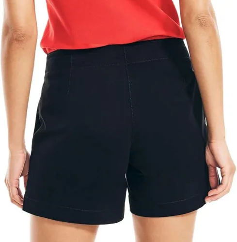 Vista 4 de Nautica Pantalones cortos de algodón de tiro medio para mujer, verano 5 negro, talla 10, Negro