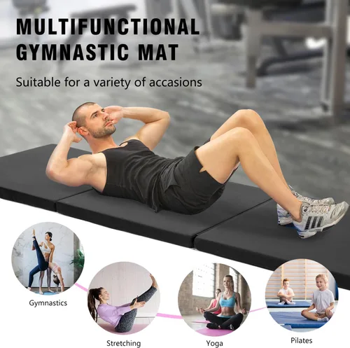 Vista 2 de Tapete de yoga grueso de 2 pulgadas para gimnasio en casa, ejercicio, gimnasia, volteras, pilates, equipo de danza, tapete de juego de espuma
