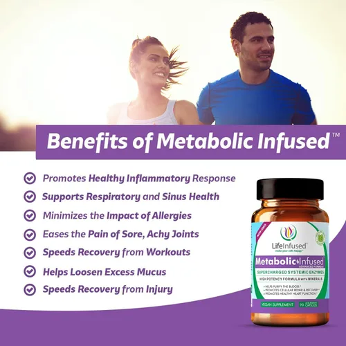 Vista 3 de Life Infused Infusión metabólica: mezcla de 11 enzimas sistémicas de primera calidad y 72 minerales clave para funciones corporales óptimas y un