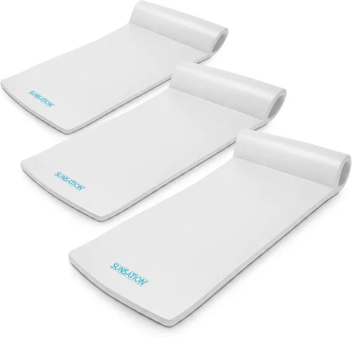 Vista 9 de TRC Recreation Sunsation 1.75" Thick Foam Pool Float Lounger, White w/Headrest for Lounging & Sunbathing in Swimming Pools, Beaches & Lakes, 70" x