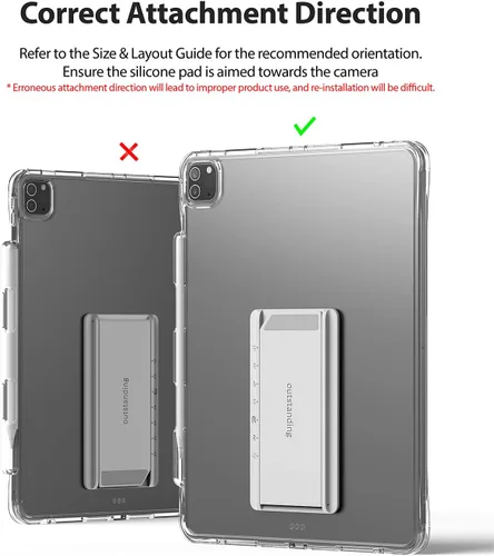 Vista 4 de Ringke Fusion Plus con funda + soporte excepcional, compatible con iPad Pro 12.9 (6ª generación 2022, 5ª generación 2021), funda transparente