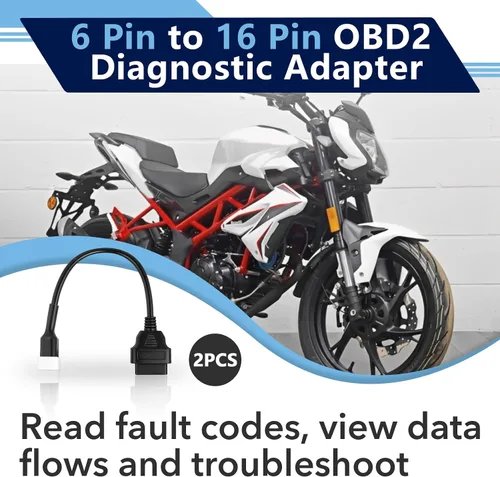 Vista 2 de Cable de diagnóstico OBDII de 6 pines a 16 pines para Delphi, motocicleta 6 pines a 16 pines adaptador OBD2 conector para Delphi y Suzuki