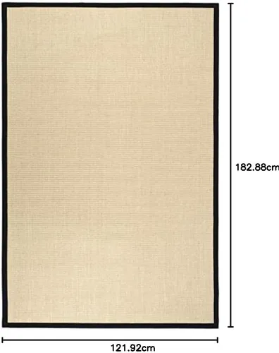 Vista 148 de Alfombra de sisal Safavieh, de color maíz y negro, tejida a mano, de la colección de fibras naturales; 5 x 8 pulgadas, NF441A, Tela, Gris / Gris