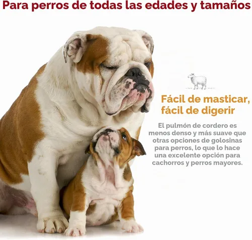 Vista 4 de Riley's Golosinas deshidratadas para perros de pulmón de cordero