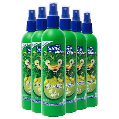 Vista 10 de Suave Kids Silly Apple Detangler Spray, acondicionador sin desgarros para niños, desenredante de cabello, suaviza y domina los nudos para un cabello