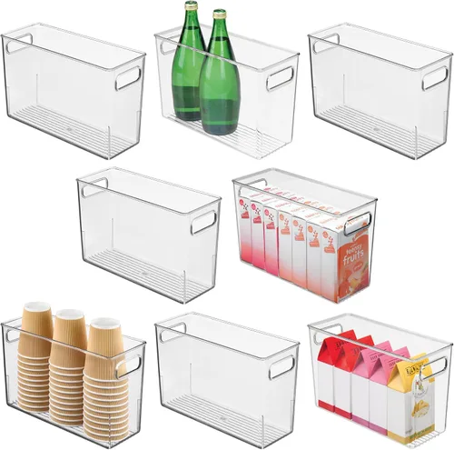 Vista 12 de iDesign - Contenedor de almacenamiento de plástico transparente y delgado para baño, organizador alto y estrecho para lociones, cremas y artículos