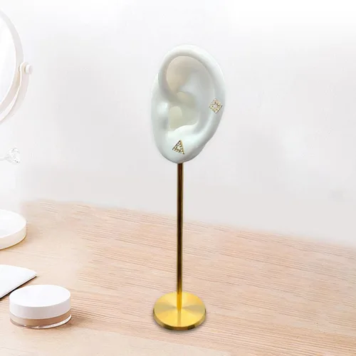 Vista 7 de Colaxi 2 soportes de exhibición de pendientes duraderos de silicona suave modelo de oreja humana