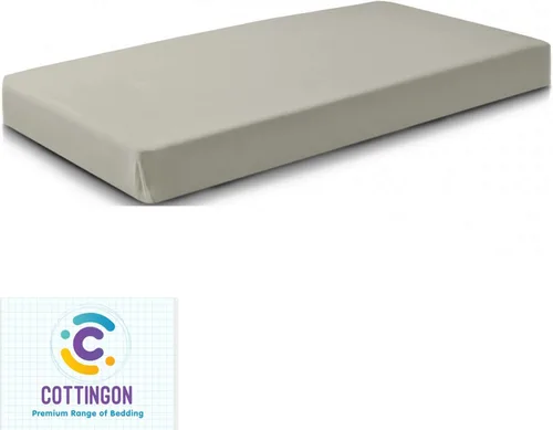 Vista 7 de Sábana bajera ajustable de tamaño para catre de 30" x 75", 100% algodón egipcio, perfecta para literas de campamento/casas rodantes/camas de Gris