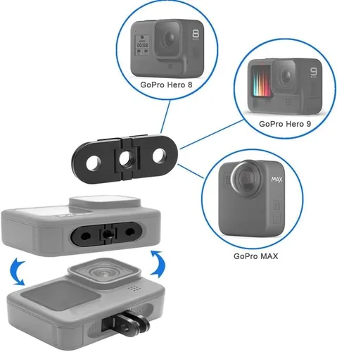 Vista 5 de Dedos plegables de repuesto para GoPro Hero11/10/9/8 Soporte adaptador de imán con 1/4 trípode conectar puerto para mango de vivienda Monopod