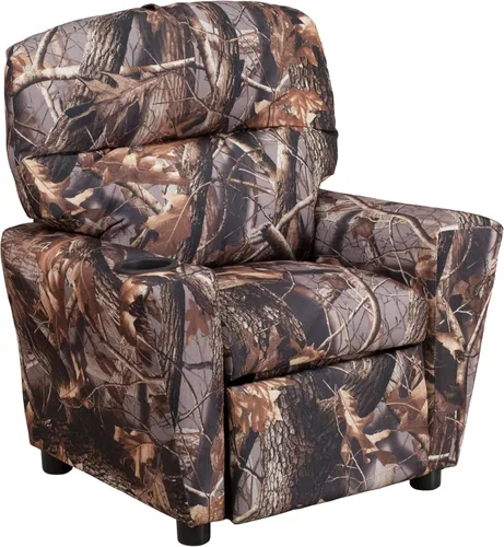 Vista 16 de Flash Furniture Chandler LeatherSoft - Silla reclinable para niños con portavasos y reclinable de seguridad, silla reclinable contemporánea