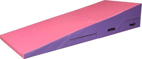 Vista 9 de PRISP Alfombrilla plegable inclinada para gimnasio, extra larga, 71 x 30 x 14 pulgadas, con cuña para niños