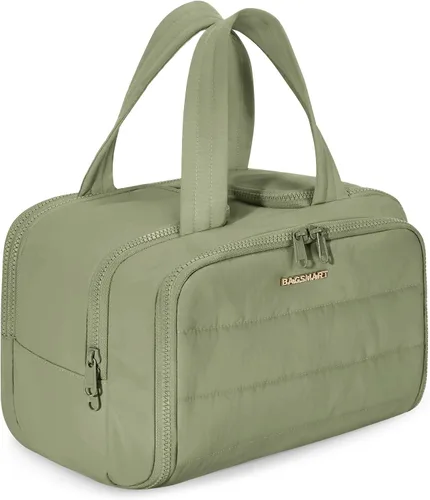 Vista 25 de BAGSMART Bolsa de Aseo de Viaje, Bolsa de Aseo Resistente para Mujeres, Bolsas de Aseo Ampliamente Abiertas y Esponjosas para Viajar, Organizador