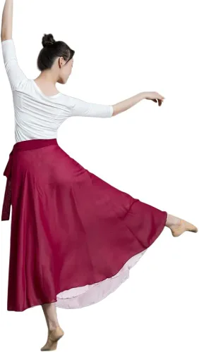 Vista 3 de ROYAL SMEELA Falda de baile para mujer, falda larga de ballet, falda larga fluida, falda de baile moderna contemporánea, falda de baile