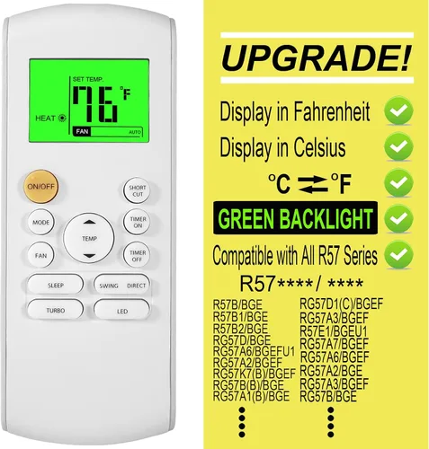 Vista 4 de YING RAY Mando a distancia de repuesto para Midea RG57B1/BGE RG57B/BGE RG57A6/BGEF RG57/BGE RG57A/BGE RG57A6/BGEF RG57B2/BGE RG57B/BGE RG57HB/BGE