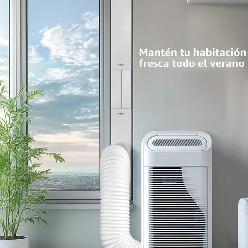 Vista 7 de Kit de ventana de aire acondicionado portátil, kit de ventilación de CA universal ajustable con manguera de escape de 5.9 pulgadas para ventanas