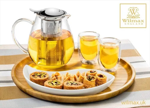 Vista 2 de Wilmax Thermo - Tetera de vidrio (29 onzas líquidas) Caja fuerte para estufa abierta