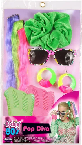 Vista 2 de Fun World Rockin' 80s Pop Diva - Kit de disfraz, Multi