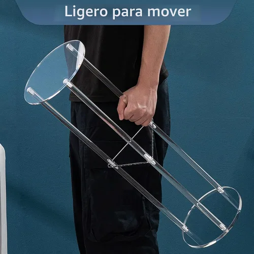 Vista 5 de HMYHUM Mesa de bebida acrílica para espacios pequeños, mesa de Martini para sala de estar, mesa auxiliar de bebidas pequeñas, 3 niveles, redonda