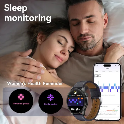 Vista 8 de Reloj inteligente (respuesta/hacer llamadas), pantalla FHD AMOLED de 1.43 pulgadas para hombres y mujeres, más de 100 modos deportivos, relojes