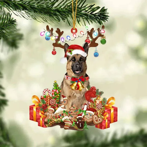Vista 25 de Nazenti Adorno de Navidad personalizado de reno de Alaskan Malamute – Adorno de perro personalizado para amantes de las mascotas, acrílico plano