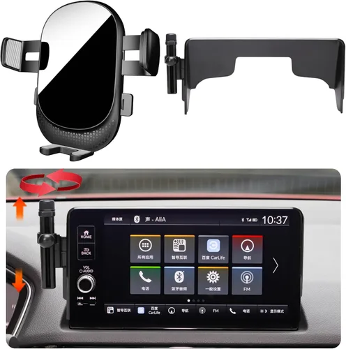 Vista 3 de Soporte de teléfono de coche para Honda Civic 2016-2021, negro, se adapta a iPhone y todos los teléfonos inteligentes Auto Lock Manos Libres