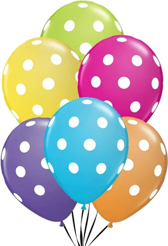 Vista 2 de PMU Globos de lunares – Globos pequeños multicolor para cumpleaños, bodas, Navidad, aniversarios de Halloween, baby shower y suministros de Surtido
