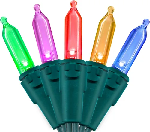 Vista 2 de Luces LED Naranjas de Halloween - 35 Luces de Cadena Naranjas de Navidad para Árbol Pequeño, Manualidades, Fiestas, Decoraciones de Halloween