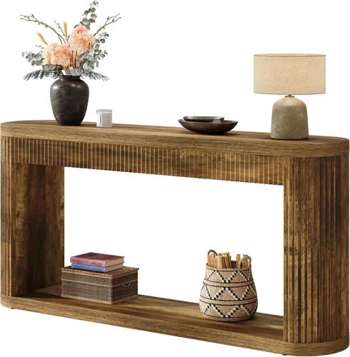 Vista 8 de Tribesigns Mesa consola de 63 pulgadas para entrada, mesa de sofá de madera estrecha detrás del sofá para entrada, pasillo, vestíbulo, puerta