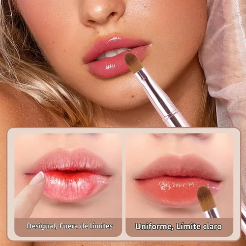 Vista 4 de Yoizyfree - Paquete de 3 cepillos retráctiles para lápiz labial, cepillos retráctiles de labios de doble extremo, juego de brochas de maquillaje