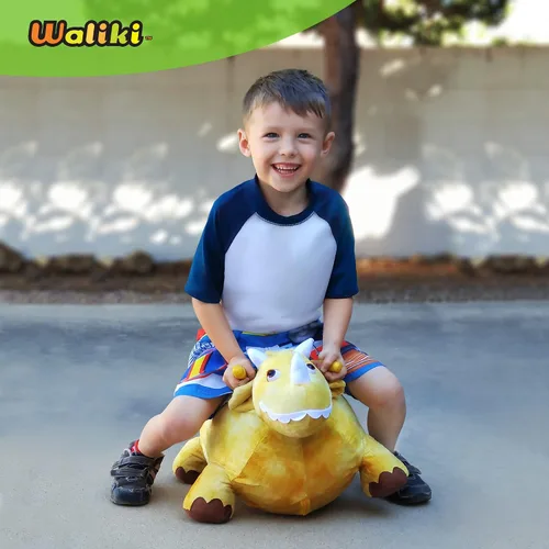 Vista 6 de WALIKI Caballo Saltarín Inflable Caballo Inflable de Salto para Niños Caballo de Salto (Triceratops)