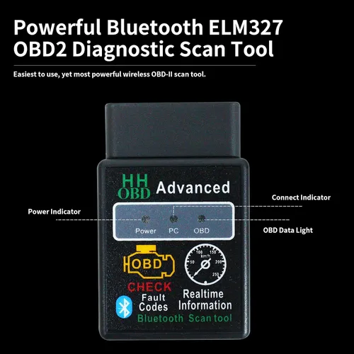 Vista 6 de OBD2 Bluetooth Lector de Códigos de Diagnóstico Inalámbrico OBD II Herramienta de Escaneo Restablecer y Borrar Verificar Luz del Motor del Coche