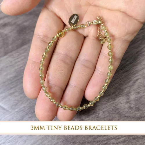 Vista 5 de Morchic - Pulsera ajustable de pulgadas para mujer, con mini cuentas de gemas naturales, serie de dijes de gemas de energía, regalo de cumpleaños