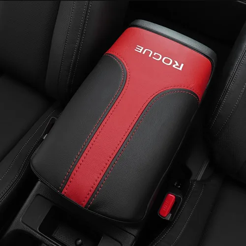 Vista 10 de Funda para reposabrazos de consola central de automóvil para Nissan Rogue 2014-2020, de cuero, antiarañazos, protector de tapa de caja central Cuero