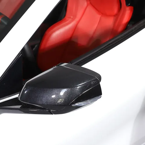 Vista 3 de Daeiclru Espejo retrovisor lateral de automóvil, ajuste de cejas de lluvia compatible con Chevrolet Corvette C8 2020-2023, visera de espejo lateral
