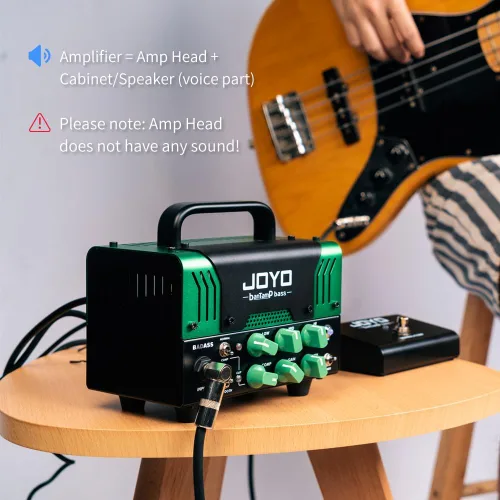 Vista 3 de JOYO - Preamplificador de tubo híbrido de cabeza de amplificador de graves de 50 W con 12AX7, compresor, ecualizador de 3 bandas, bucle FX