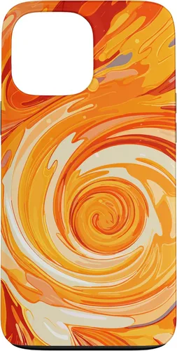 Vista 23 de iPhone 16 Swirl Orange Color Illustration Pattern Abstract Art Case