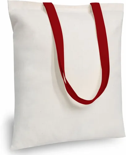 Vista 10 de TOPDesign Paquete de 10 bolsas de mano económicas de algodón de 11.8"x13", bolsas de tela ligeras y pequeñas reutilizables para compras de Beige