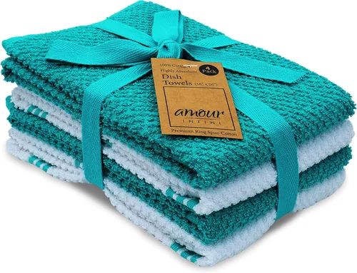 Vista 11 de Amour Infini paños de cocina y repasadores, 100 % algodón, muy absorbentes, se pueden lavar a máquina