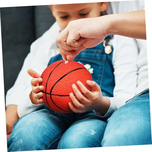 Vista 5 de Mini Baloncesto 2 piezas Mini juguetes de baloncesto para niños, mini juguetes para niñas, alcancía para niños, alcancía de fútbol para niños, caja