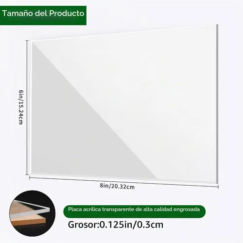 Vista 2 de Hoja de acrílico 6 x 8 Lesnlok 2 piezas de láminas de plexiglás transparente de 1/8 pulg de grosor 3 mm, para señal, manualidades, marco de fotos