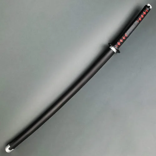 Vista 2 de Fantasy Slayer - Espada samurái de metal, hoja de borde opaco. para colecciones, regalos, cosplay (negro-85)