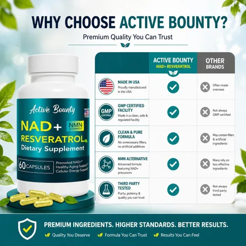 Vista 7 de Suplemento de resveratrol NAD+ con quercetina – Alternativa NMN para apoyo de energía celular, concentración y envejecimiento saludable – Fórmula